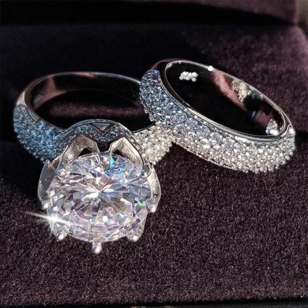NEW 925 STERLING SILVER DIAMOND RING - Picture 4 of 4